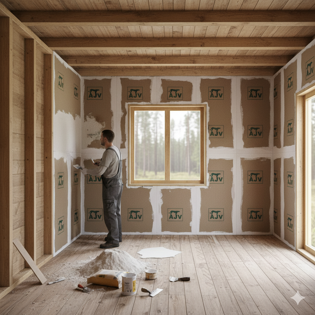 استفاده از سیستم درای‌وال AJV در ساخت کلبه‌های کوچک و مدولار