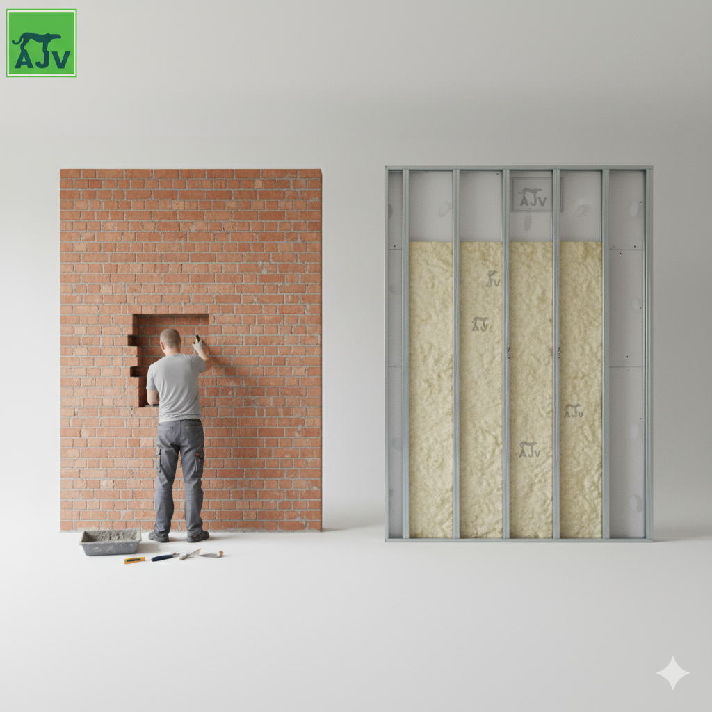 مقایسه جامع سیستم درای‌وال AJV با دیوارهای سنتی